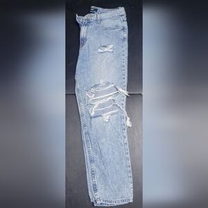 Aero Mom Jean Distressed Light Blue Women's